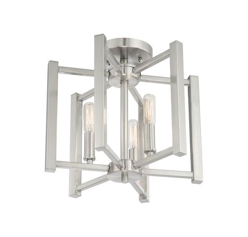 Savoy House 6-7702-3-SN Three Light Semi-Flush Mount, Satin Nickel (4)