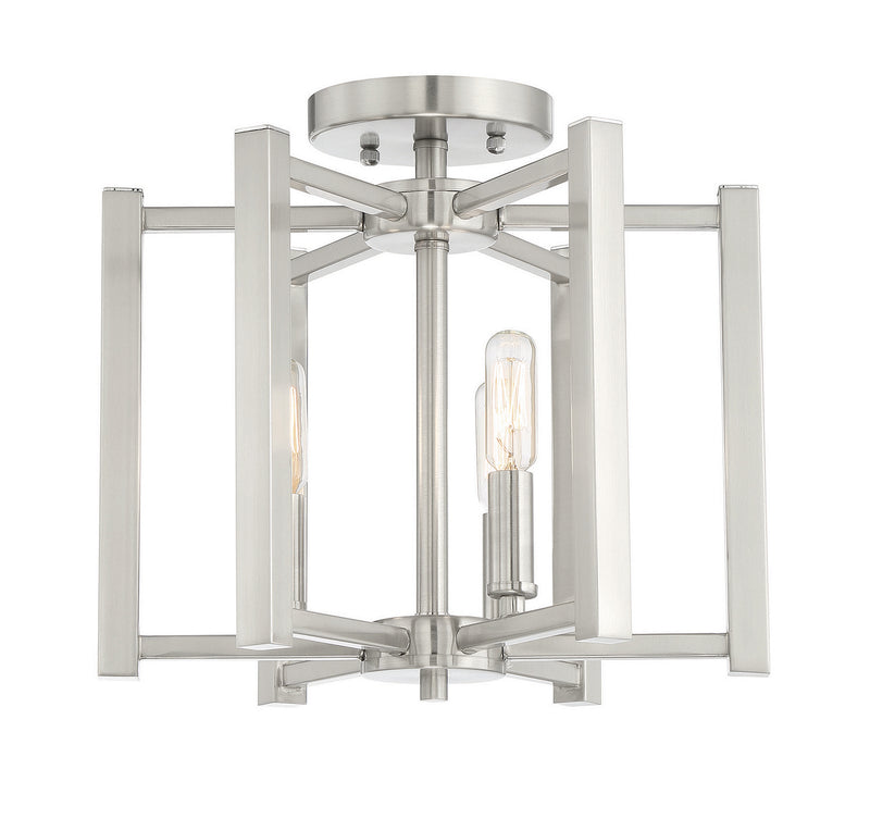 Savoy House 6-7702-3-SN Three Light Semi-Flush Mount, Satin Nickel (5)