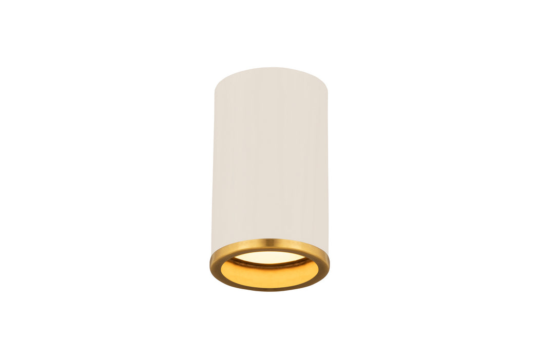 Z-Lite 2303F1-MW-RB Arlo One Light Flush Mount, Matte White / Rubbed Brass Alternate Image.jpg