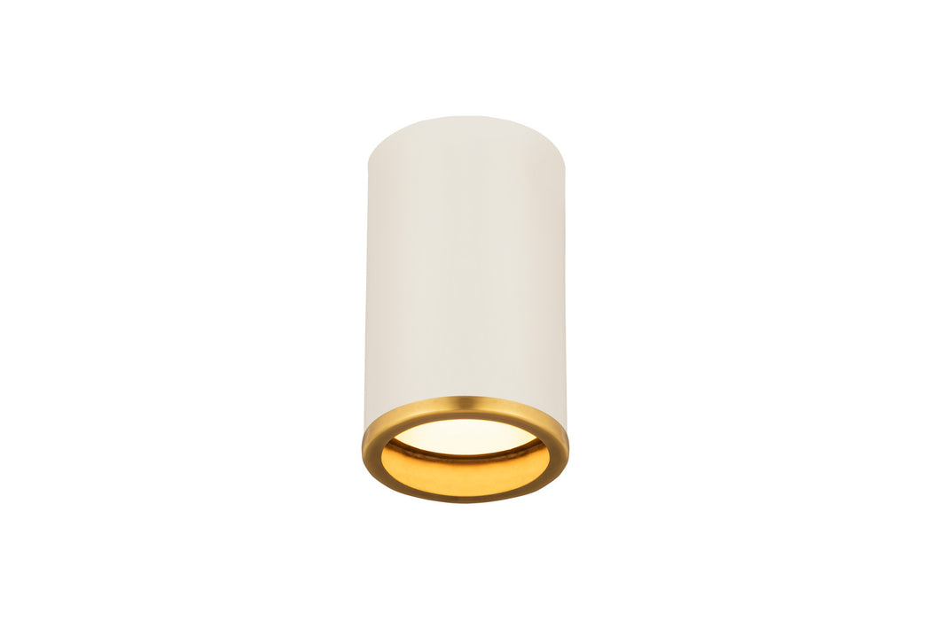 Z-Lite 2303F1-MW-RB Arlo One Light Flush Mount, Matte White / Rubbed Brass Alternate Image 2.jpg