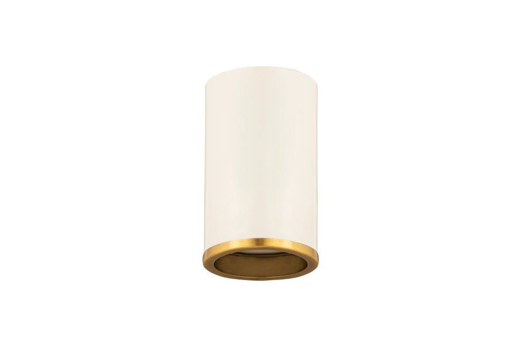 Z-Lite 2303F1-MW-RB Arlo One Light Flush Mount, Matte White / Rubbed Brass Alternate Image 3.jpg