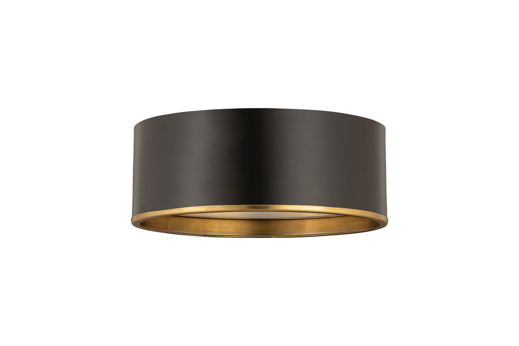 Z-Lite 2303F3-MB-RB Arlo Three Light Flush Mount, Matte Black / Rubbed Brass Alternate Image 3.jpg