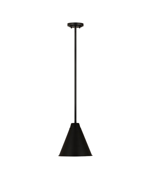 Z-Lite 6011P12-MB Eaton One Light Pendant, Matte Black Alternate Image.jpg