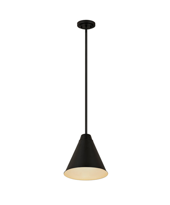 Z-Lite 6011P12-MB Eaton One Light Pendant, Matte Black Alternate Image 2.jpg