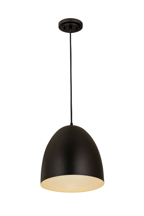 Z-Lite 6012P12-SBK Z Studio Dome Pendant One Light Pendant, Satin Black Alternate Image 2.jpg