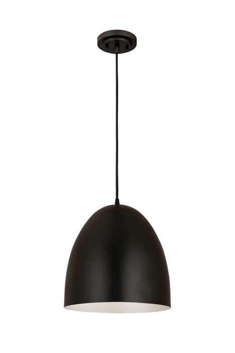 Z-Lite 6012P12-SBK Z Studio Dome Pendant One Light Pendant, Satin Black Alternate Image 3.jpg