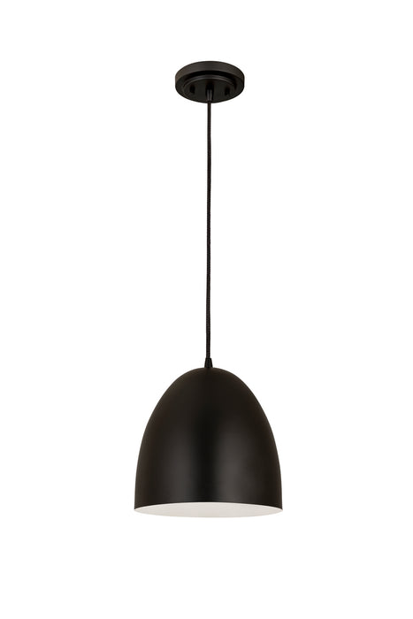 Z-Lite 6012P9-SBK Z Studio Dome Pendant One Light Pendant, Satin Black Alternate Image 3.jpg