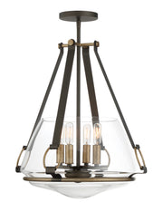Minka-Lavery 3904-107 Eden Valley Four Light Pendant/Semi Flush Mount, Smoked Iron W/Aged Gold Alternate Image.jpg