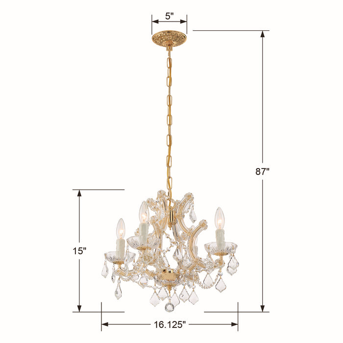 Crystorama 4474-GD-CL-I Maria Theresa Four Light Mini Chandelier Gold Alternate Image 4.jpg