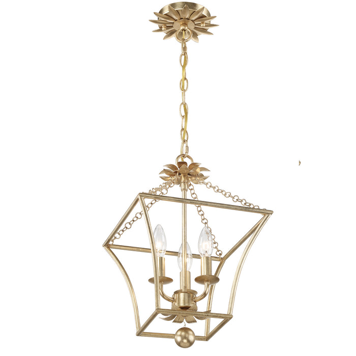 Crystorama 514-GA Broche Three Light Mini Chandelier Antique Gold Alternate Image.jpg
