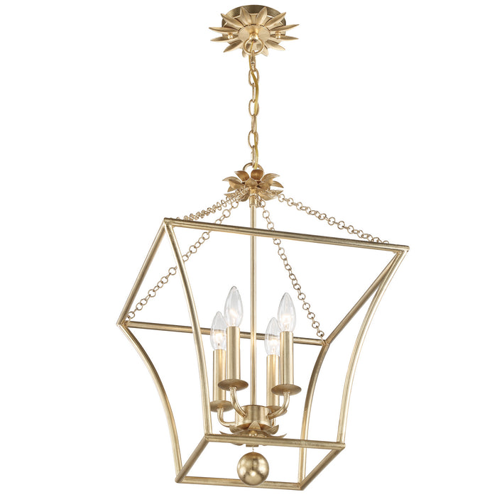 Crystorama 516-GA Broche Four Light Mini Chandelier Antique Gold Alternate Image.jpg
