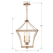 Crystorama 516-GA Broche Four Light Mini Chandelier Antique Gold Alternate Image 4.jpg