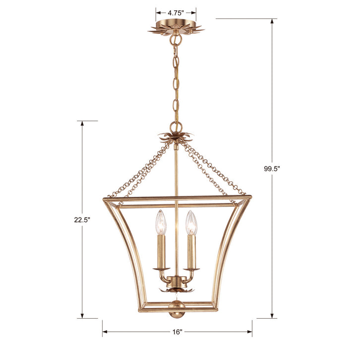 Crystorama 516-GA Broche Four Light Mini Chandelier Antique Gold Alternate Image 4.jpg