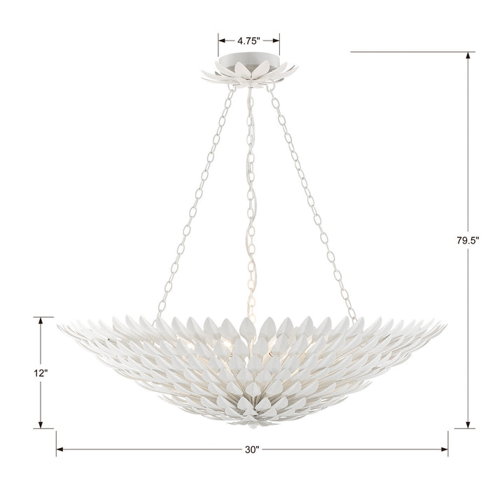 Crystorama 519-MT Broche Eight Light Chandelier Matte White Alternate Image 4.jpg