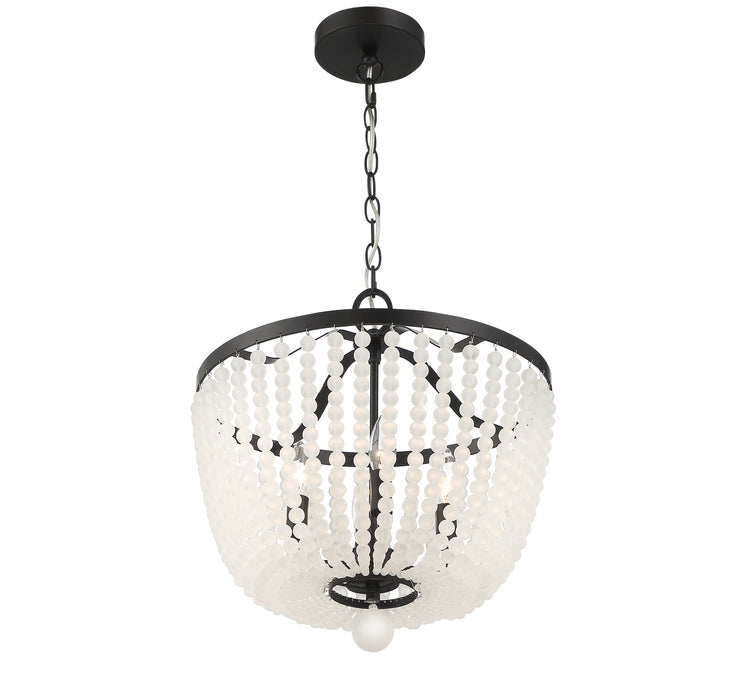 Crystorama 604-MK-FR Rylee Four Light Chandelier Matte Black Alternate Image 2.jpg
