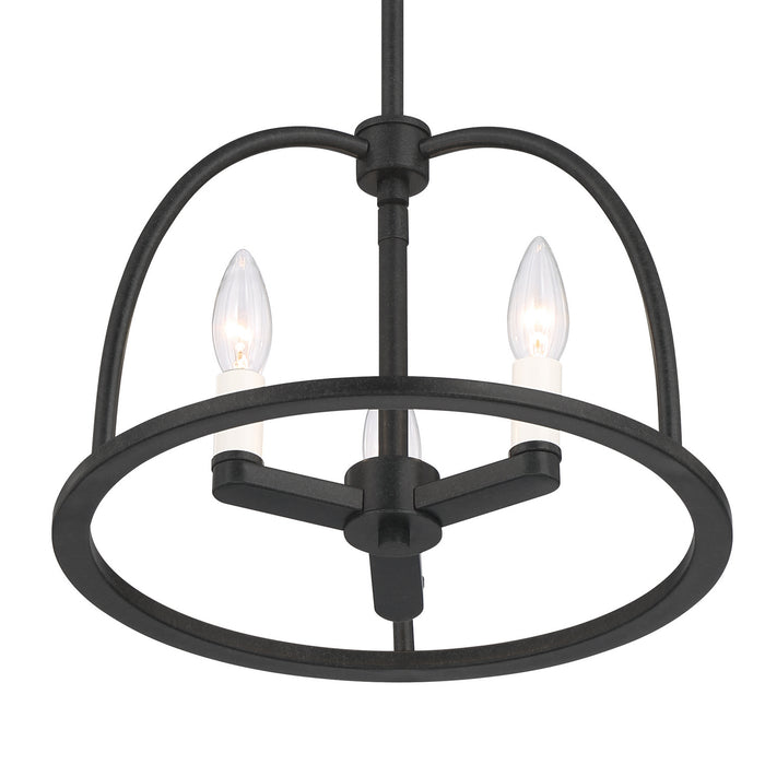 Crystorama ABB-3003-BK Abbott Three Light Chandelier Black Alternate Image 2.jpg