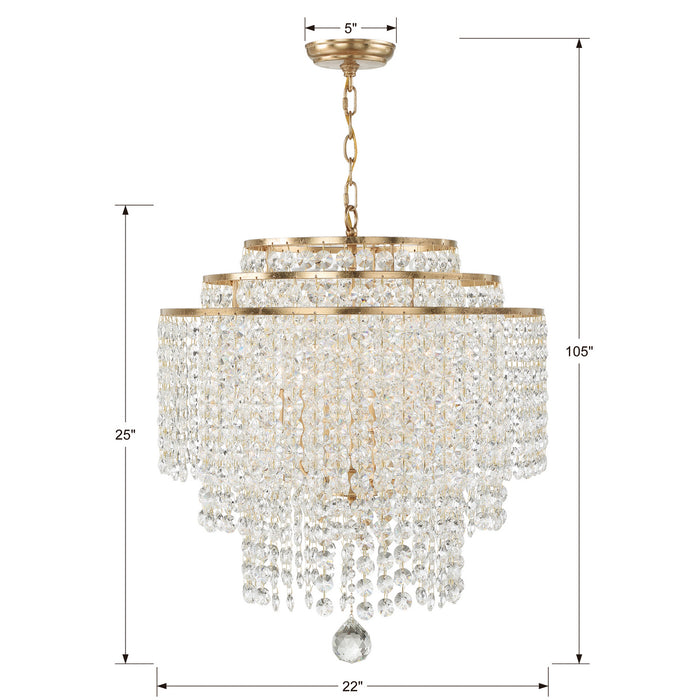 Crystorama GAB-B7305-GA Gabrielle Six Light Chandelier Antique Gold Alternate Image 4.jpg