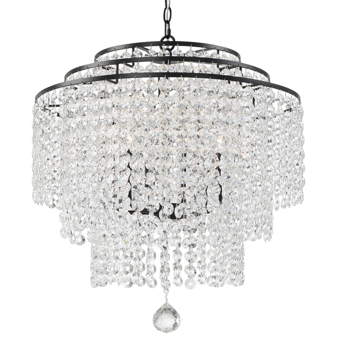 Crystorama GAB-B7305-MK Gabrielle Six Light Chandelier Matte Black Alternate Image.jpg
