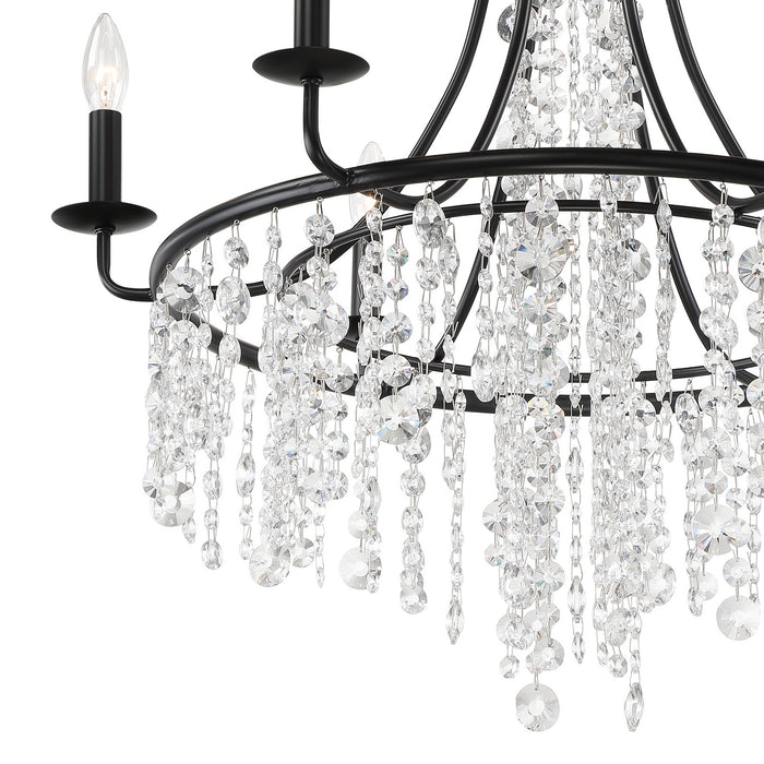 Crystorama GAB-B7306-MK Gabrielle Six Light Chandelier Matte Black Alternate Image 2.jpg