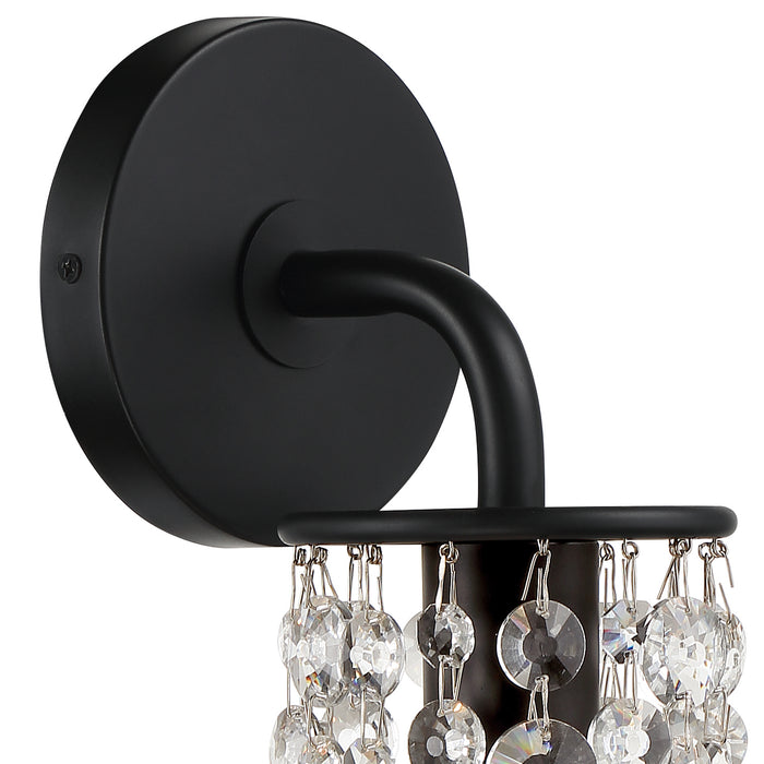 Crystorama GAB-B7311-MK Gabrielle One Light Wall Sconce Matte Black Alternate Image 2.jpg