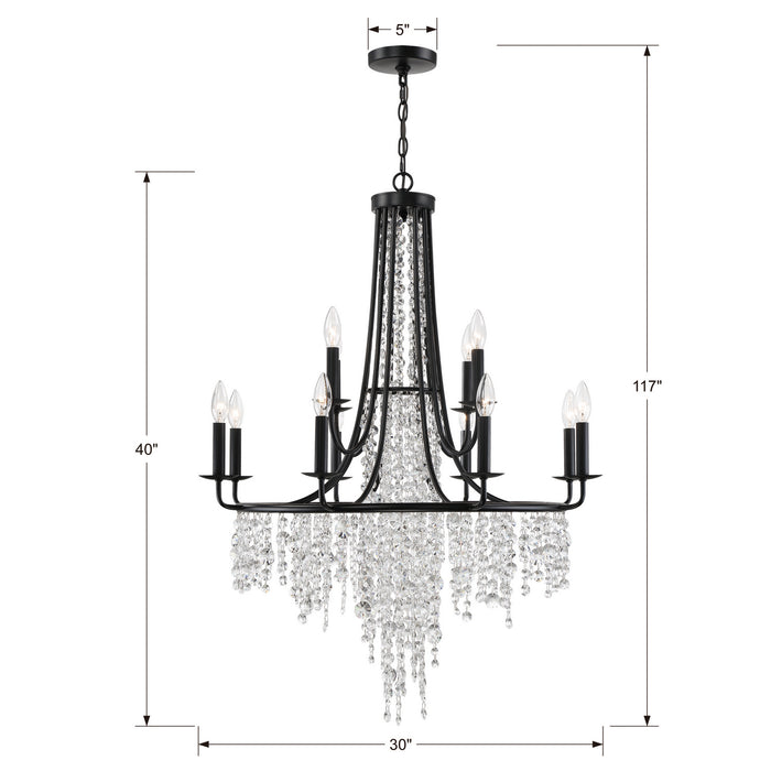 Crystorama GAB-B7312-MK Gabrielle 12 Light Chandelier Matte Black Alternate Image 4.jpg