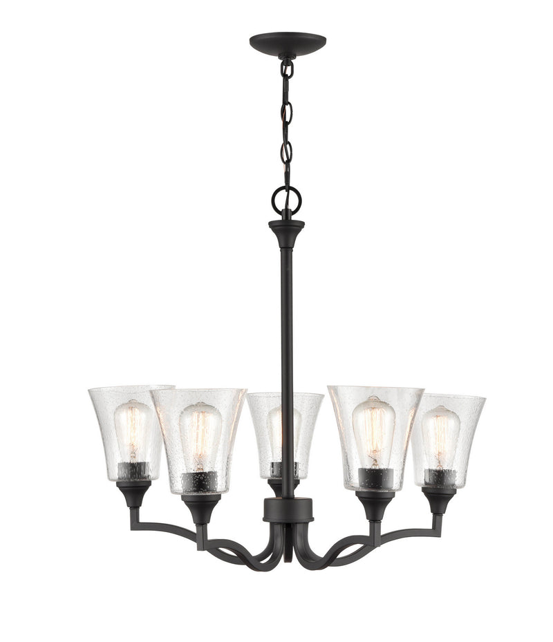 Millennium 2115-MB Caily Five Light Chandelier, Matte Black Alternate Image.jpg