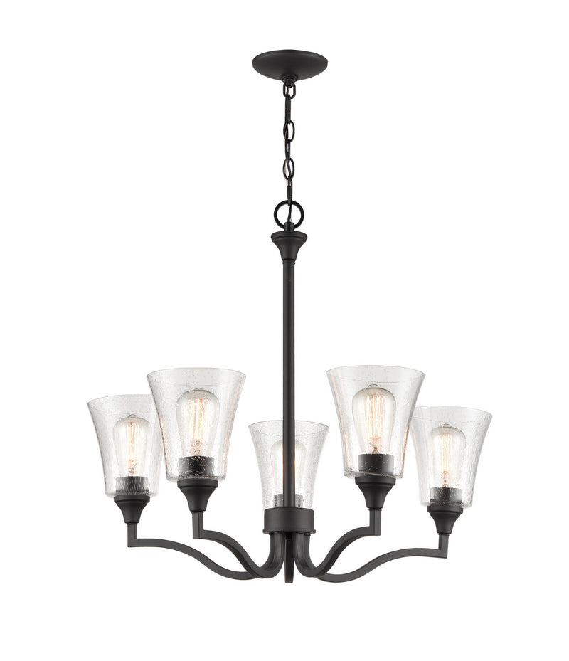 Millennium 2115-MB Caily Five Light Chandelier, Matte Black Alternate Image 3.jpg