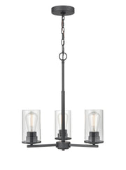 Millennium 2713-MB Verlana Three Light Chandelier, Matte Black Alternate Image.jpg