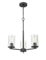 Millennium 2713-MB Verlana Three Light Chandelier, Matte Black Alternate Image 2.jpg