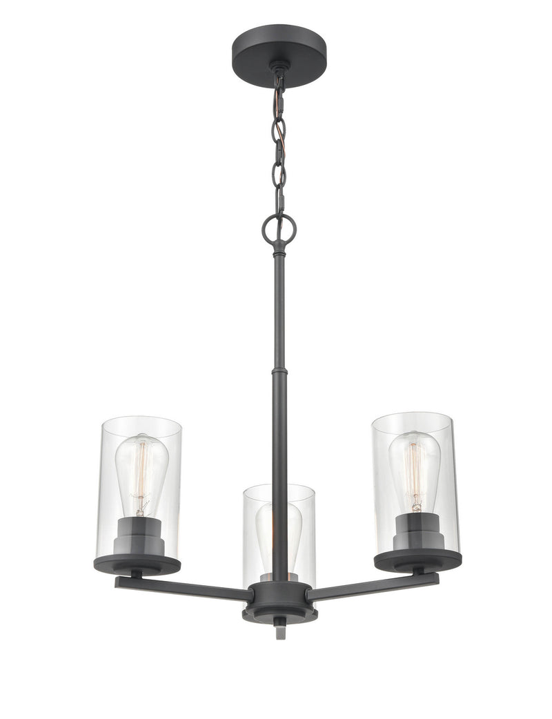 Millennium 2713-MB Verlana Three Light Chandelier, Matte Black Alternate Image 2.jpg