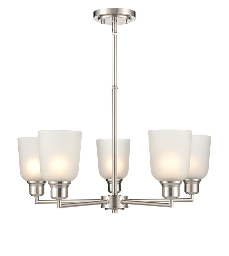 Millennium 2815-BN Amberle Five Light Chandelier, Brushed Nickel Alternate Image.jpg