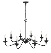 Millennium 4388-MB Delvona Eight Light Chandelier, Matte Black Alternate Image 2.jpg