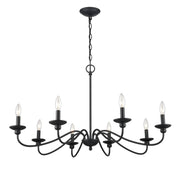 Millennium 4388-MB Delvona Eight Light Chandelier, Matte Black Alternate Image 3.jpg