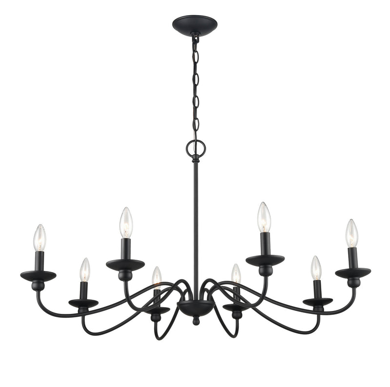 Millennium 4388-MB Delvona Eight Light Chandelier, Matte Black Alternate Image 3.jpg
