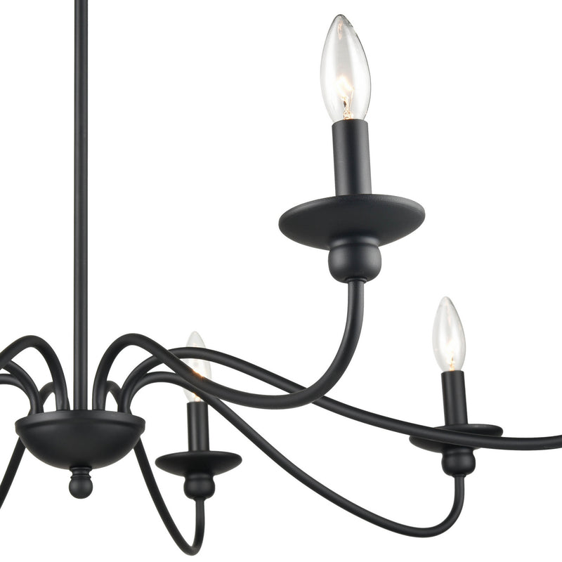 Millennium 4388-MB Delvona Eight Light Chandelier, Matte Black Alternate Image 4.jpg
