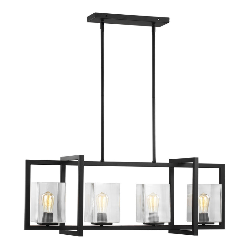 Generation Lighting 6641504-112 Mitte Four Light Island Pendant, Midnight Black Alternate Image.jpg