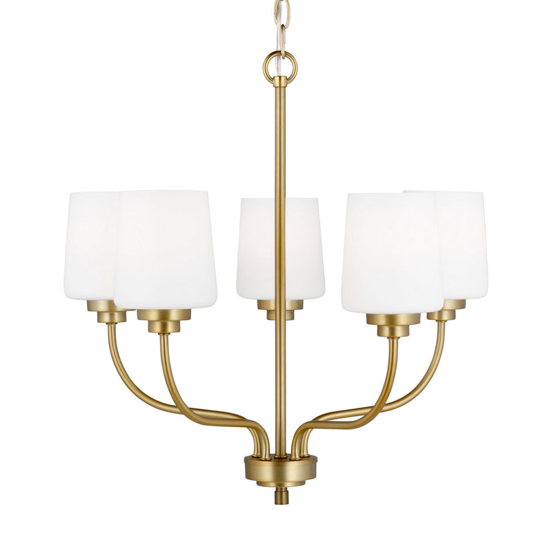 Generation Lighting 3102805-848 Windom Five Light Chandelier, Satin Brass Alternate Image.jpg