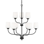 Generation Lighting 3102809-112 Windom Nine Light Chandelier, Midnight Black Alternate Image.jpg