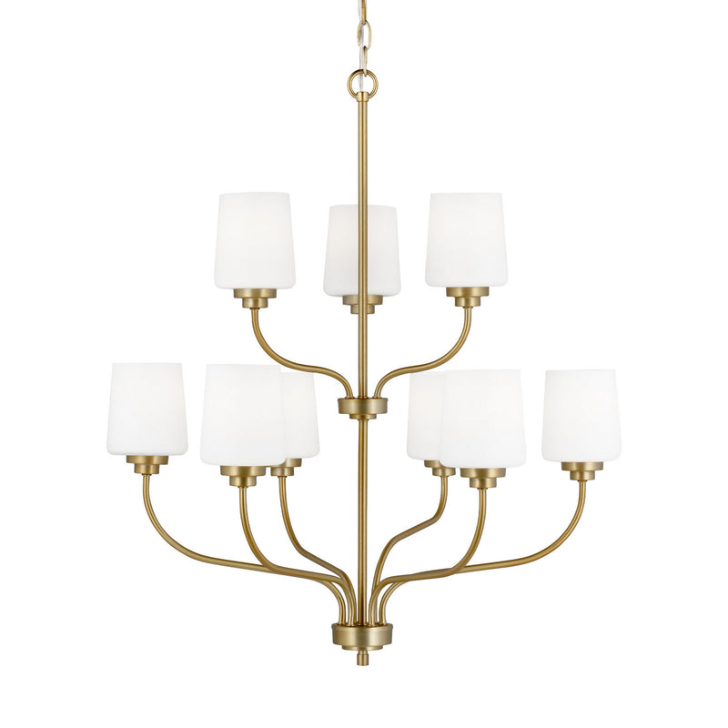 Generation Lighting 3102809-848 Windom Nine Light Chandelier, Satin Brass Alternate Image.jpg