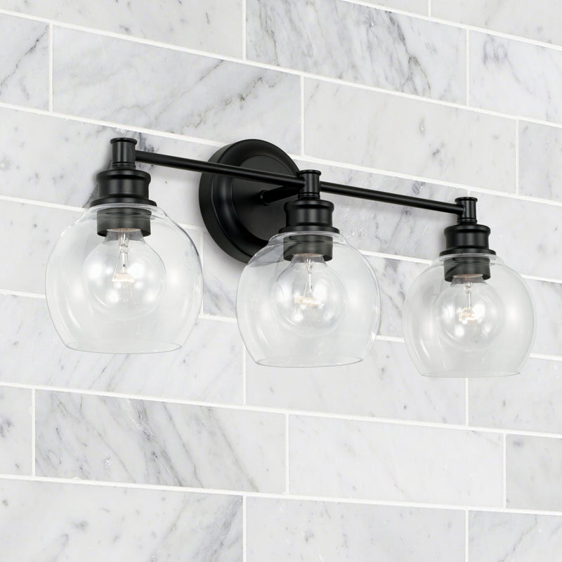 Capital Lighting 121131MB-426 Mid Century Three Light Vanity, Matte Black Alternate Image 3.jpg