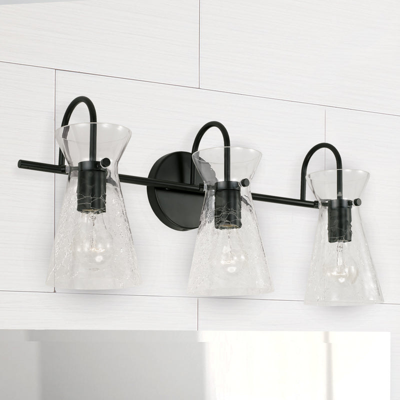Capital Lighting 142431MB Mila Three Light Vanity, Matte Black Alternate Image 3.jpg