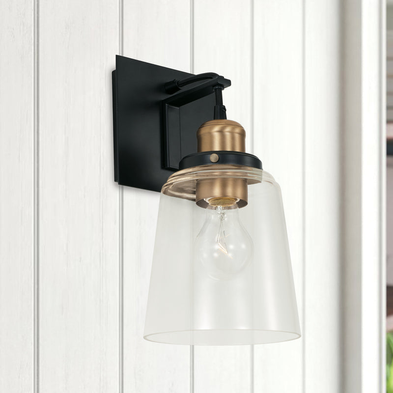 Capital Lighting 3711AB-135 Fallon One Light Wall Sconce, Aged Brass and Black Alternate Image 3.jpg