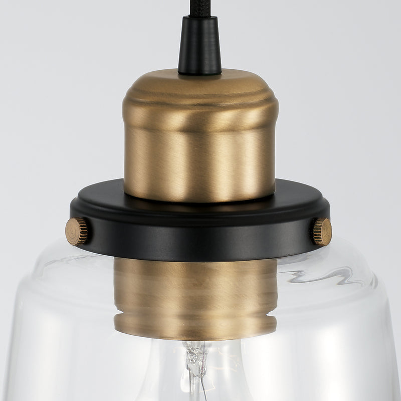 Capital Lighting 3718AB-135 Fallon One Light Pendant, Aged Brass and Black Alternate Image.jpg