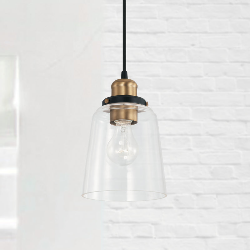 Capital Lighting 3718AB-135 Fallon One Light Pendant, Aged Brass and Black Alternate Image 2.jpg