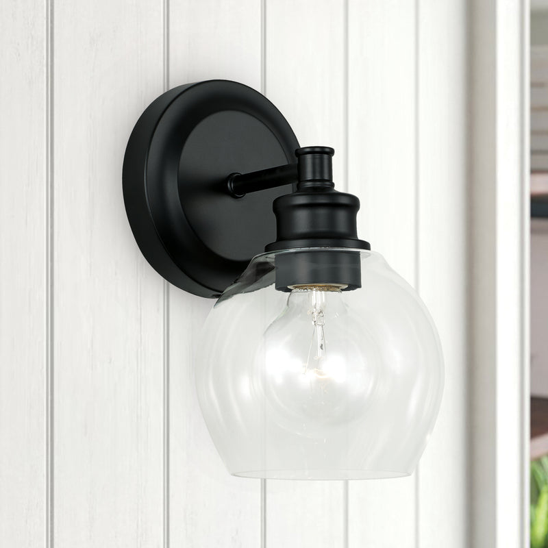 Capital Lighting 621111MB-426 Mid Century One Light Wall Sconce, Matte Black Alternate Image 3.jpg