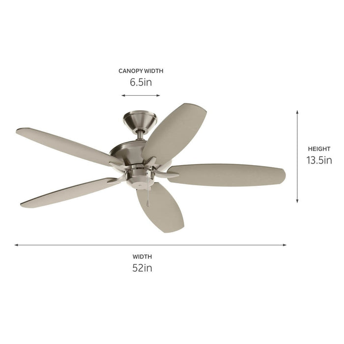 Kichler 330164BSS Renew Es 52" Ceiling Fan, Brushed Stainless Steel Alternate Image 2.jpg