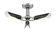George Kovacs P1693-691 Turbine Three Light Semi Flush Mount, Coal With Brushed Nickel Alternate Image.jpg