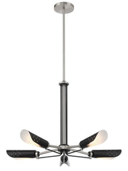 George Kovacs P1695-691 Turbine Five Light Chandelier, Coal With Brushed Nickel Alternate Image.jpg
