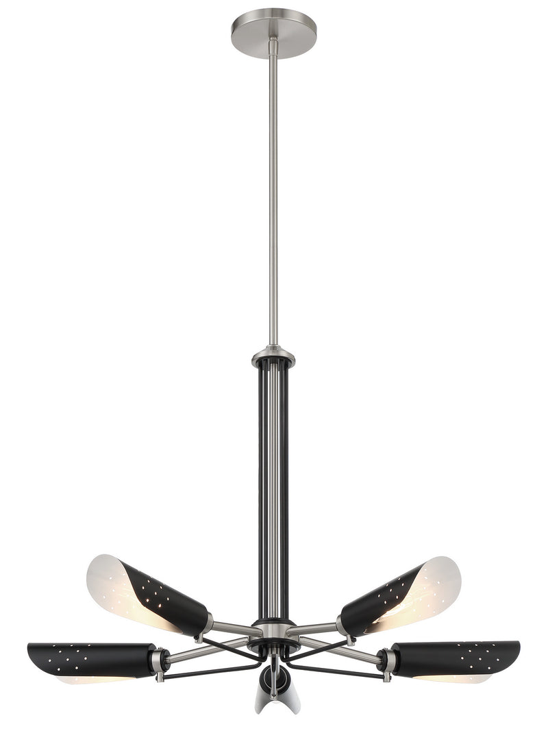 George Kovacs P1695-691 Turbine Five Light Chandelier, Coal With Brushed Nickel Alternate Image.jpg