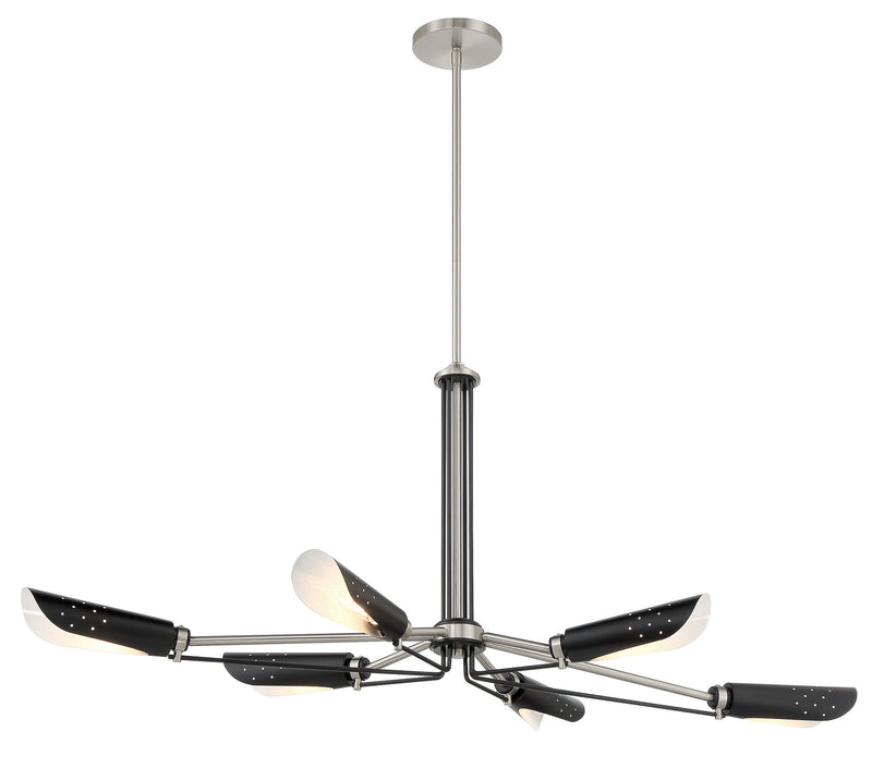 George Kovacs P1697-691 Turbine Six Light Island Pendant, Coal With Brushed Nickel Alternate Image.jpg